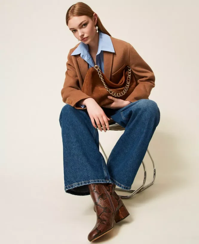 ‘LILIANE’ MEDIUM SUEDE ΤΣΑΝΤΑ (BROWN) TWINSET ΝΕΕΣ ΑΦΙΞΕΙΣ 7