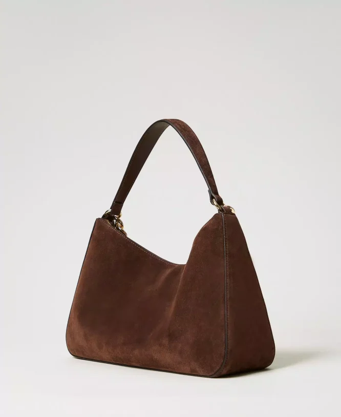 ‘LILIANE’ MEDIUM SUEDE ΤΣΑΝΤΑ (COFFEE) TWINSET ΝΕΕΣ ΑΦΙΞΕΙΣ 6