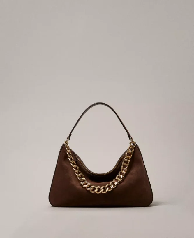 ‘LILIANE’ MEDIUM SUEDE ΤΣΑΝΤΑ (COFFEE) TWINSET ΝΕΕΣ ΑΦΙΞΕΙΣ 3