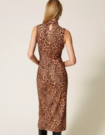 ΠΛΕΚΤΟ ΦΟΡΕΜΑ ΜΕ ΠΑΓΙΕΤΕΣ ANIMAL PRINT TWINSET new arrivals 2