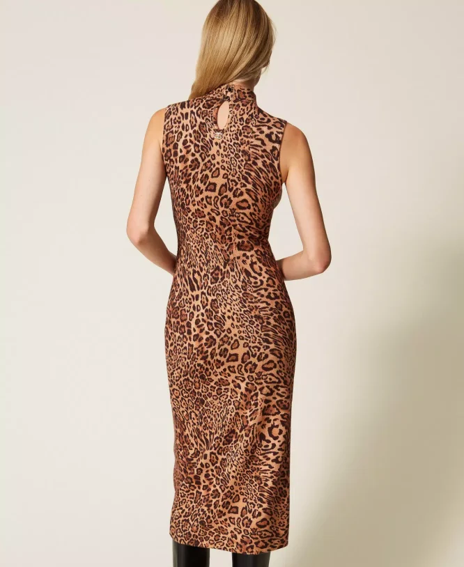 ΠΛΕΚΤΟ ΦΟΡΕΜΑ ΜΕ ΠΑΓΙΕΤΕΣ ANIMAL PRINT TWINSET ΝΕΕΣ ΑΦΙΞΕΙΣ 4