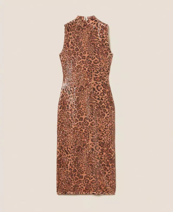 ΠΛΕΚΤΟ ΦΟΡΕΜΑ ΜΕ ΠΑΓΙΕΤΕΣ ANIMAL PRINT TWINSET ΝΕΕΣ ΑΦΙΞΕΙΣ 8