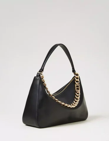 ‘LILIANE’ MEDIUM ΔΕΡΜΑΤΙΝΗ ΤΣΑΝΤΑ (BLACK) TWINSET MILANO ΑΞΕΣΟΥΑΡ 2