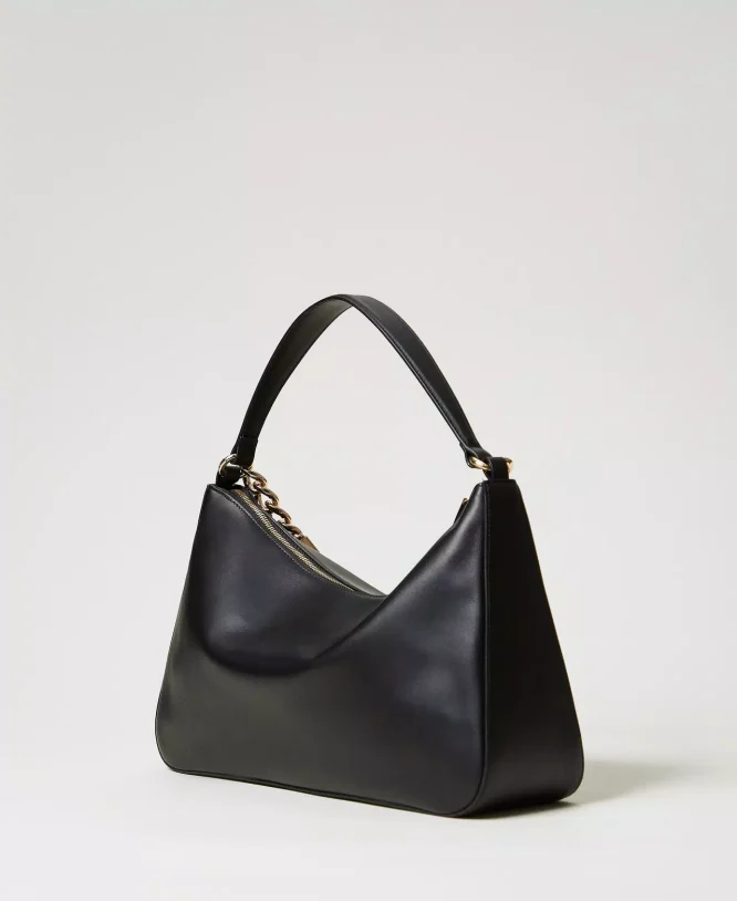 ‘LILIANE’ MEDIUM ΔΕΡΜΑΤΙΝΗ ΤΣΑΝΤΑ (BLACK) TWINSET ΝΕΕΣ ΑΦΙΞΕΙΣ 8