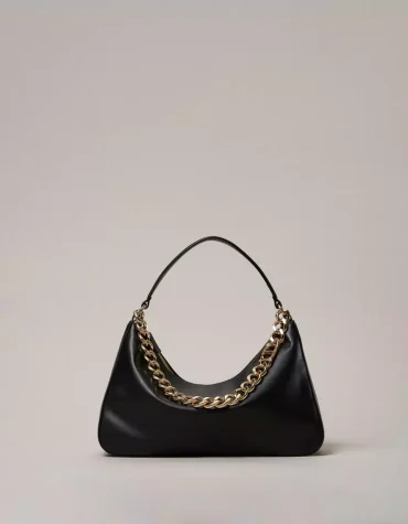 ‘LILIANE’ MEDIUM ΔΕΡΜΑΤΙΝΗ ΤΣΑΝΤΑ (BLACK) TWINSET ΝΕΕΣ ΑΦΙΞΕΙΣ