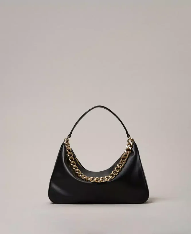 ‘LILIANE’ MEDIUM ΔΕΡΜΑΤΙΝΗ ΤΣΑΝΤΑ (BLACK) TWINSET ΝΕΕΣ ΑΦΙΞΕΙΣ 5