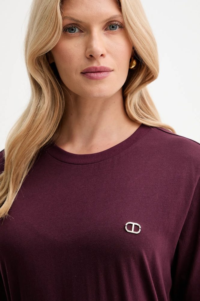 T-SHIRT ΜΕ ΠΛΑΚΑ ΣΤΡΑΣ ΟΒΑΛ Τ TWINSET ΝΕΕΣ ΑΦΙΞΕΙΣ 4