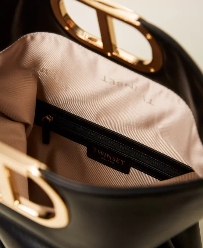 ΤΣΑΝΤΑ SHOPPER ‘LILA’ ΜΕ ΟΒΑΛ ΛΑΒΗ ΣΕ ΣΧΗΜΑ T TWINSET MILANO ΝΕΕΣ ΑΦΙΞΕΙΣ 5