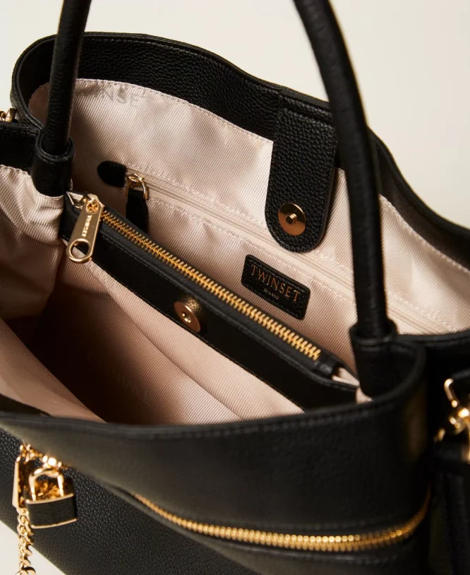 ΤΣΑΝΤΑ SHOPPER ΜΕ ΚΛΕΙΔΑΡΙΑ ΟΒΑΛ Τ TWINSET ΝΕΕΣ ΑΦΙΞΕΙΣ 15