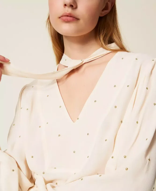 ΜΠΛΟΥΖΑ ΜΕ ΚΕΝΤΗΜΑ LUREX TWINSET ΝΕΕΣ ΑΦΙΞΕΙΣ 4