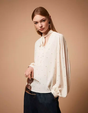 ΜΠΛΟΥΖΑ ΜΕ ΚΕΝΤΗΜΑ LUREX TWINSET ΝΕΕΣ ΑΦΙΞΕΙΣ