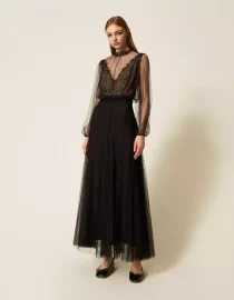 ΜΟΥΤΟΝ ΑΠΟ ΔΕΡΜΑ (BLACK) TWINSET ΜΠΟΥΦΑΝ