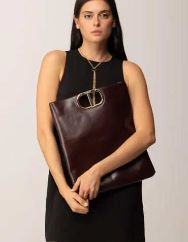 ΤΣΑΝΤΑ SHOPPER ‘LILA’ ΜΕ ΟΒΑΛ ΛΑΒΗ ΣΕ ΣΧΗΜΑ T TWINSET MILANO ΝΕΕΣ ΑΦΙΞΕΙΣ 2