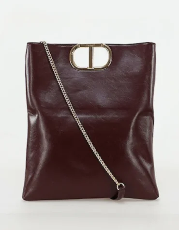 ΤΣΑΝΤΑ SHOPPER ‘LILA’ ΜΕ ΟΒΑΛ ΛΑΒΗ ΣΕ ΣΧΗΜΑ T TWINSET MILANO ΝΕΕΣ ΑΦΙΞΕΙΣ