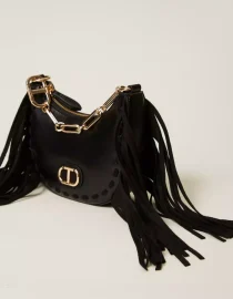 ΤΣΑΝΤΑ HOBO ‘MELROSE’ ΜΕ ΚΡΟΣΣΙΑ (BLACK) TWINSET MILANO ΝΕΕΣ ΑΦΙΞΕΙΣ
