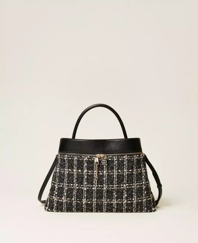 ΤΣΑΝΤΑ SHOPPER ΑΠΟ ΤΟΥΙΝΤ ΜΕ ΚΛΕΙΔΑΡΙΑ ΟΒΑΛ Τ TWINSET MILANO ΑΞΕΣΟΥΑΡ 3