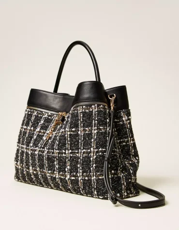 ΤΣΑΝΤΑ SHOPPER ΑΠΟ ΤΟΥΙΝΤ ΜΕ ΚΛΕΙΔΑΡΙΑ ΟΒΑΛ Τ TWINSET MILANO ΑΞΕΣΟΥΑΡ 2