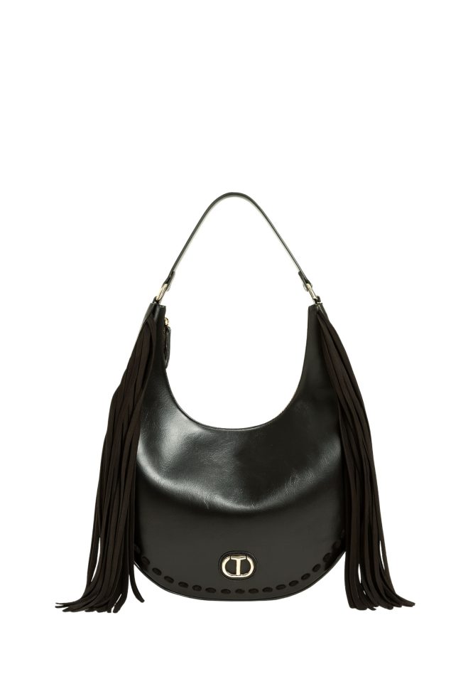 ΤΣΑΝΤΑ HOBO ‘MELROSE’ ΜΕ ΚΡΟΣΣΙΑ (BLACK) TWINSET MILANO ΝΕΕΣ ΑΦΙΞΕΙΣ 3