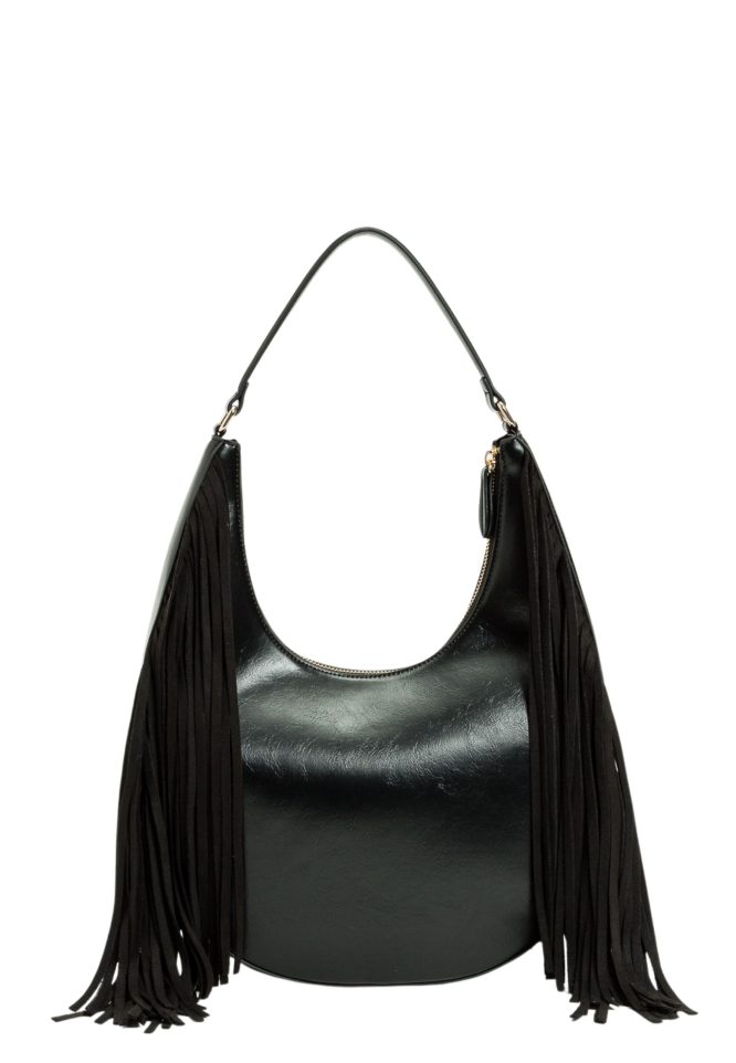 ΤΣΑΝΤΑ HOBO ‘MELROSE’ ΜΕ ΚΡΟΣΣΙΑ (BLACK) TWINSET MILANO ΝΕΕΣ ΑΦΙΞΕΙΣ 5