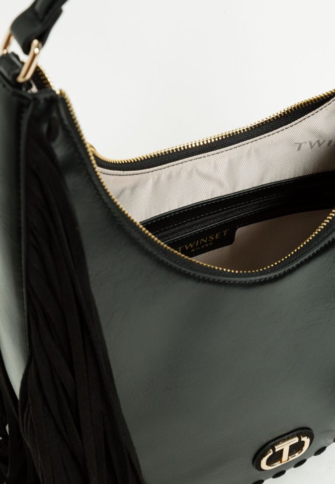 ΤΣΑΝΤΑ HOBO ‘MELROSE’ ΜΕ ΚΡΟΣΣΙΑ (BLACK) TWINSET MILANO ΝΕΕΣ ΑΦΙΞΕΙΣ 6