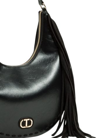 ΤΣΑΝΤΑ HOBO ‘MELROSE’ ΜΕ ΚΡΟΣΣΙΑ (BLACK) TWINSET MILANO ΑΞΕΣΟΥΑΡ 2