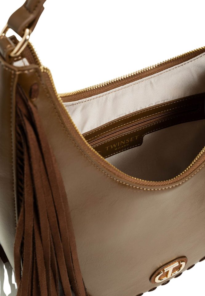 ΤΣΑΝΤΑ HOBO ‘MELROSE’ ΜΕ ΚΡΟΣΣΙΑ (COFFEE) TWINSET MILANO ΝΕΕΣ ΑΦΙΞΕΙΣ 13