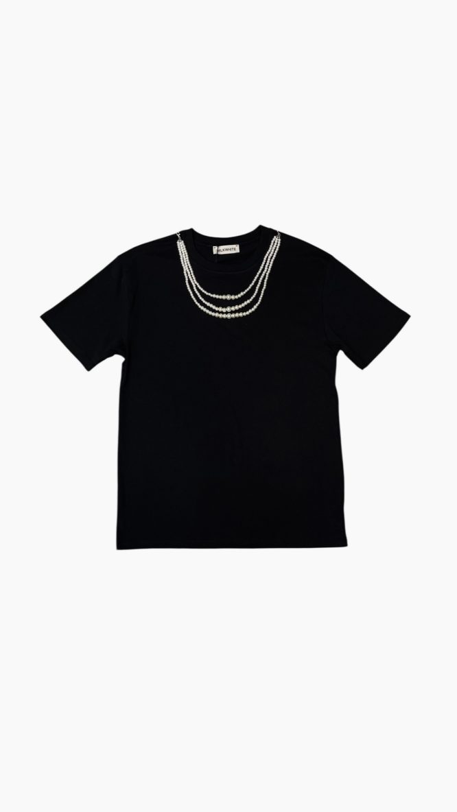 T-SHIRT ΜΕ ΠΕΡΛΕΣ (BLACK) MILKWHITE T-SHIRTS 6