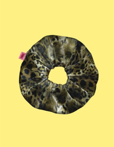 SCRUNCHIES VELVET ANIMAL PRINT (OLIVE) MAMOUSH