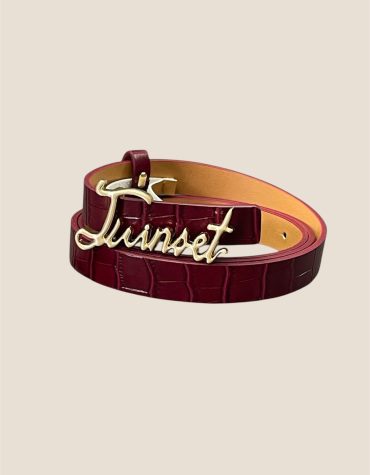 ΔΕΡΜΑΤΙΝΗ ΖΩΝΗ ΜΕ CROCO PRINT TWINSET MILANO ΑΞΕΣΟΥΑΡ