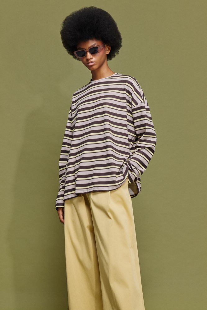 ‘ΜΑΡΥ’ OVERSIZED ΡΙΓΕ ΜΠΛΟΥΖΑ (LIGHT YELLOW/CHOKOLA) MAMOUSH ΝΕΕΣ ΑΦΙΞΕΙΣ 3