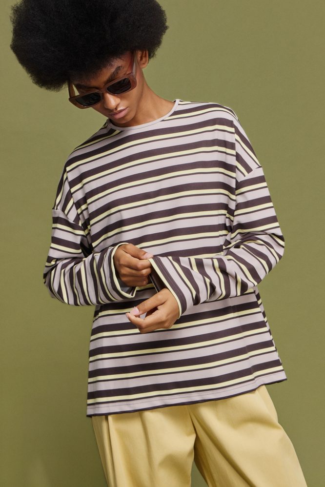 ‘ΜΑΡΥ’ OVERSIZED ΡΙΓΕ ΜΠΛΟΥΖΑ (LIGHT YELLOW/CHOKOLA) MAMOUSH ΝΕΕΣ ΑΦΙΞΕΙΣ 4