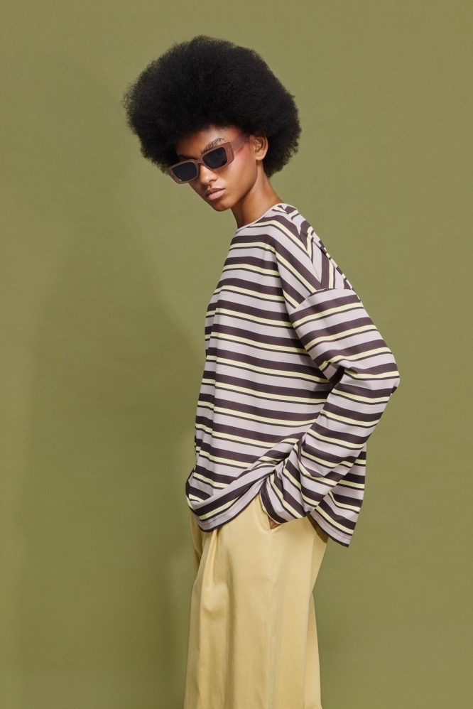 ‘ΜΑΡΥ’ OVERSIZED ΡΙΓΕ ΜΠΛΟΥΖΑ (LIGHT YELLOW/CHOKOLA) MAMOUSH ΝΕΕΣ ΑΦΙΞΕΙΣ 5