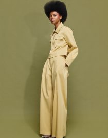 ‘ΜΑΡΥ’ OVERSIZED ΡΙΓΕ ΜΠΛΟΥΖΑ (LIGHT YELLOW/CHOKOLA) MAMOUSH ΝΕΕΣ ΑΦΙΞΕΙΣ