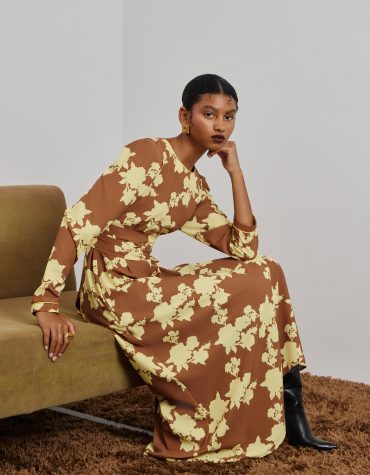 ‘ZETA’ ΜΙΝΤΙ ΦΟΡΕΜΑ (CHOCOLA/YELLOW) MAMOUSH new arrivals 2