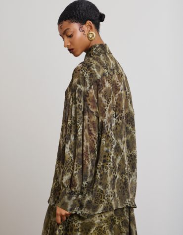 'EMILY' ΠΟΥΚΑΜΙΣΟ ANIMAL PRINT (OLIVE) MAMOUSH