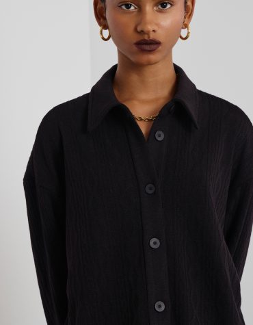 ‘AMELIA’ OVERSIZED ΠΛΕΚΤΟ ΠΟΥΚΑΜΙΣΟ (BLACK) MAMOUSH ΝΕΕΣ ΑΦΙΞΕΙΣ 2