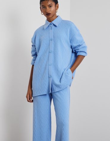 ‘AMELIA’ OVERSIZED ΠΛΕΚΤΟ ΠΟΥΚΑΜΙΣΟ (LIGHT BLUE) MAMOUSH ΝΕΕΣ ΑΦΙΞΕΙΣ
