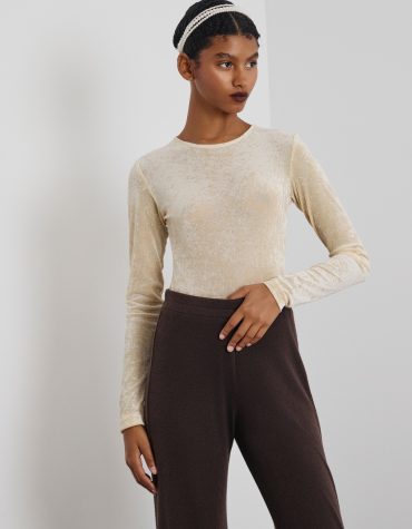 ‘CHARLOTTE’ ΒΕΛΟΥΔΙΝΟ ΚΟΡΜΑΚΙ (OFF WHITE) MAMOUSH ΜΠΛΟΥΖΕΣ 2