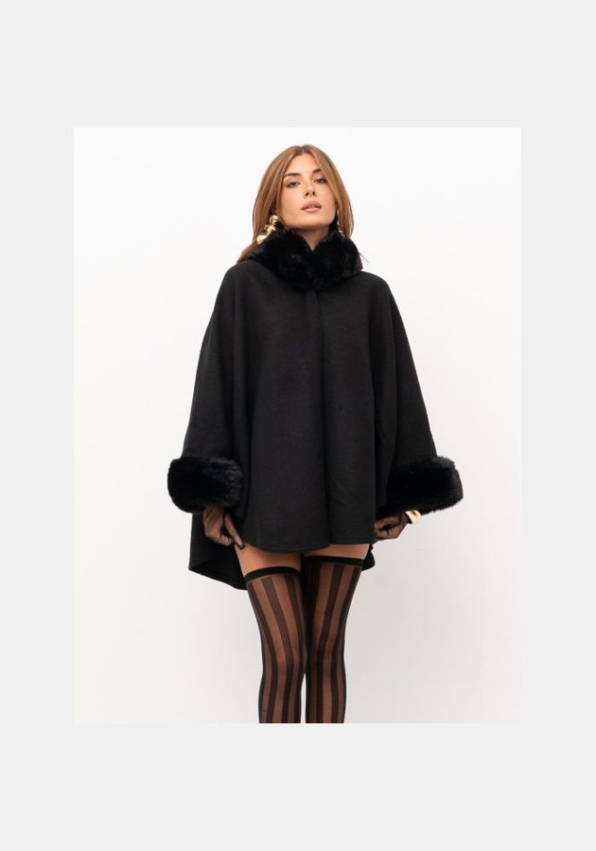 ΠΟΝΤΣΟ ΜΕ FAUX ΓΟΥΝΑ TWINSET MILANO ΖΑΚΕΤΕΣ 7