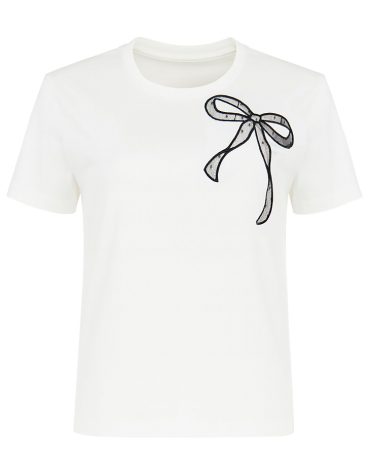 T-SHIRT ΜΕ ΔΙΑΦΑΝΟ ΦΙΟΓΚΟ TWINSET MILANO ΝΕΕΣ ΑΦΙΞΕΙΣ