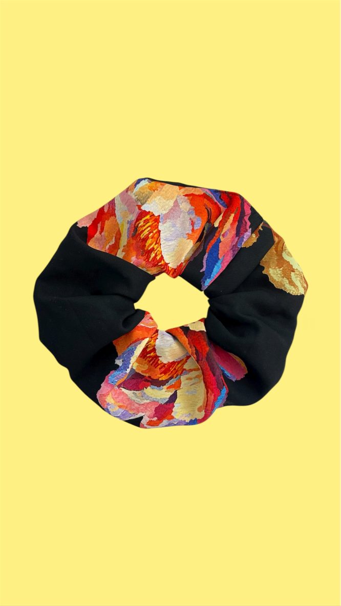 SCRUNCHIES (BLACK FLOWERS ) MAMOUSH ΝΕΕΣ ΑΦΙΞΕΙΣ 12