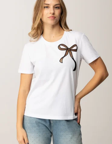 T-SHIRT ΜΕ ΔΙΑΦΑΝΟ ΦΙΟΓΚΟ TWINSET MILANO ΝΕΕΣ ΑΦΙΞΕΙΣ