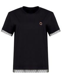 T-SHIRT ΜΕ ΤΟΥΛΙ (WHITE) TWINSET MILANO ΝΕΕΣ ΑΦΙΞΕΙΣ