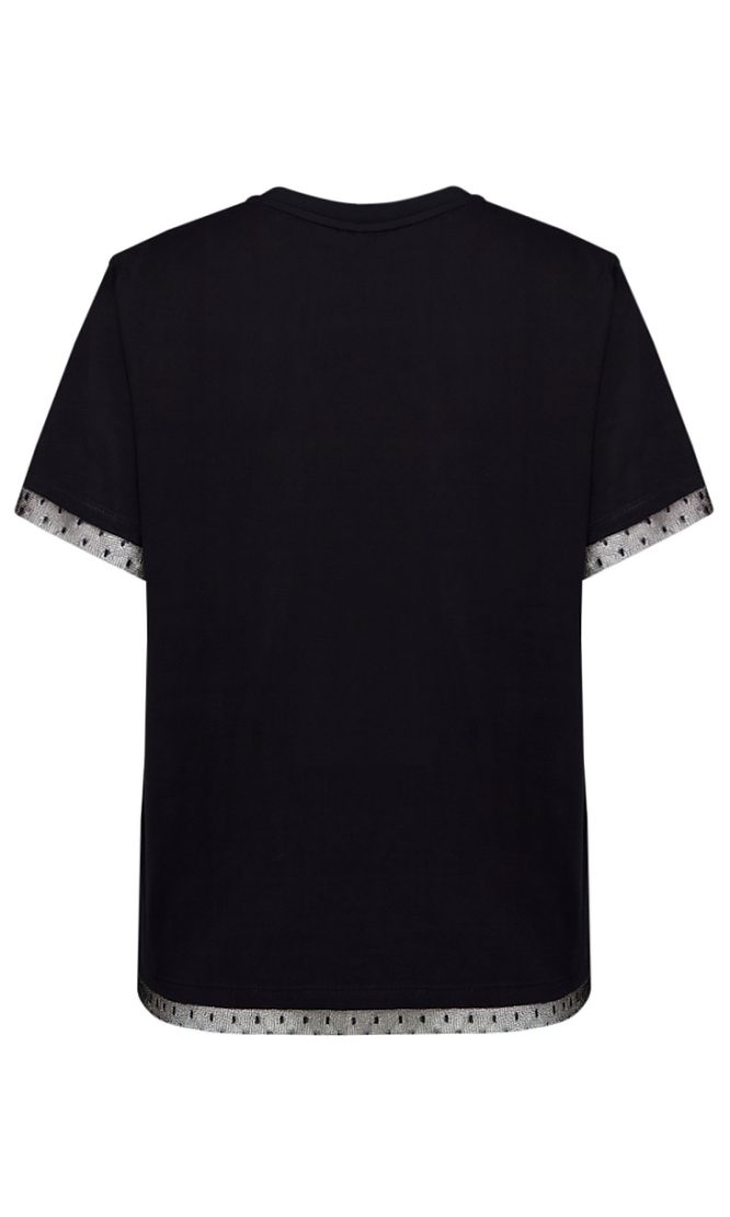 T-SHIRT ΜΕ ΤΟΥΛΙ (BLACK) TWINSET MILANO ΝΕΕΣ ΑΦΙΞΕΙΣ 4