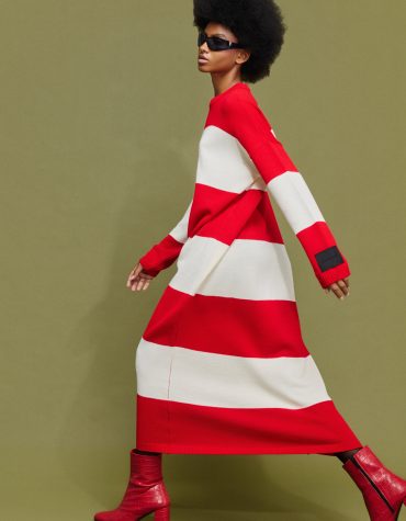 ‘IRO’ ΡΙΓΕ ΠΛΕΚΤΟ ΦΟΡΕΜΑ (ECRU/RED) MAMOUSH ΝΕΕΣ ΑΦΙΞΕΙΣ