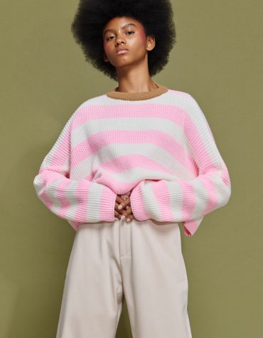 ‘ARIANA’ ΡΙΓΕ ΠΛΕΚΤΗ ΜΠΛΟΥΖΑ (ECRU/PINK) MAMOUSH new arrivals 2