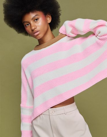 ‘ARIANA’ ΡΙΓΕ ΠΛΕΚΤΗ ΜΠΛΟΥΖΑ (ECRU/PINK) MAMOUSH ΝΕΕΣ ΑΦΙΞΕΙΣ