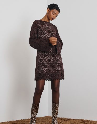 ‘ELLIANA’ ΜΙΝΙ ΦΟΡΕΜΑ ΑΠΟ ΔΑΝΤΕΛΑ ΜΕ ΒΕΛΟΥΔΟ (CHOCOLA) MAMOUSH new arrivals