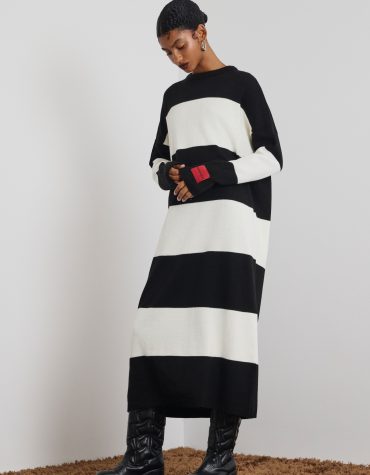 ‘IRO’ ΡΙΓΕ ΠΛΕΚΤΟ ΦΟΡΕΜΑ (ECRU/BLACK) MAMOUSH ΝΕΕΣ ΑΦΙΞΕΙΣ