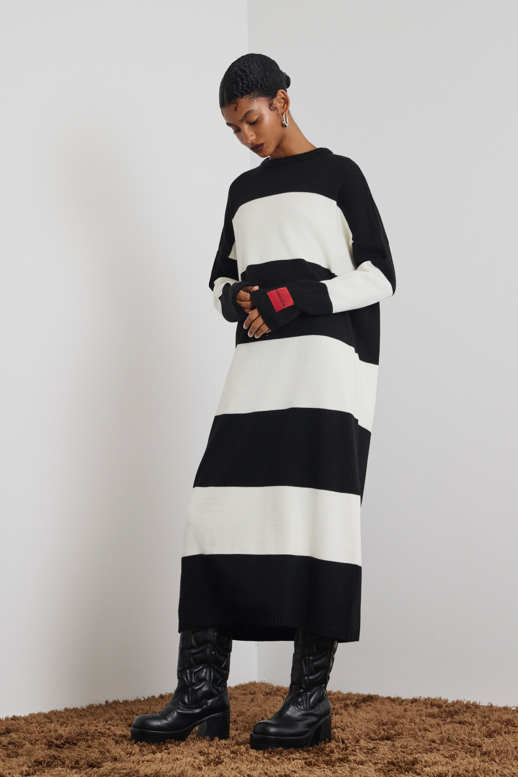 ‘IRO’ ΡΙΓΕ ΠΛΕΚΤΟ ΦΟΡΕΜΑ (ECRU/BLACK) MAMOUSH ΝΕΕΣ ΑΦΙΞΕΙΣ 3